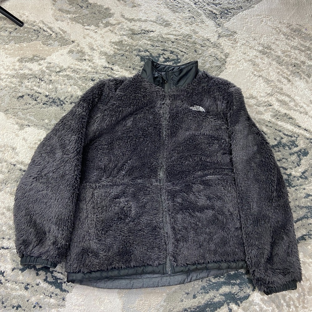 The North Face Mount‎ Chimbo Reversible Jacket Sz M Black Sherpa Fleece Full Zip